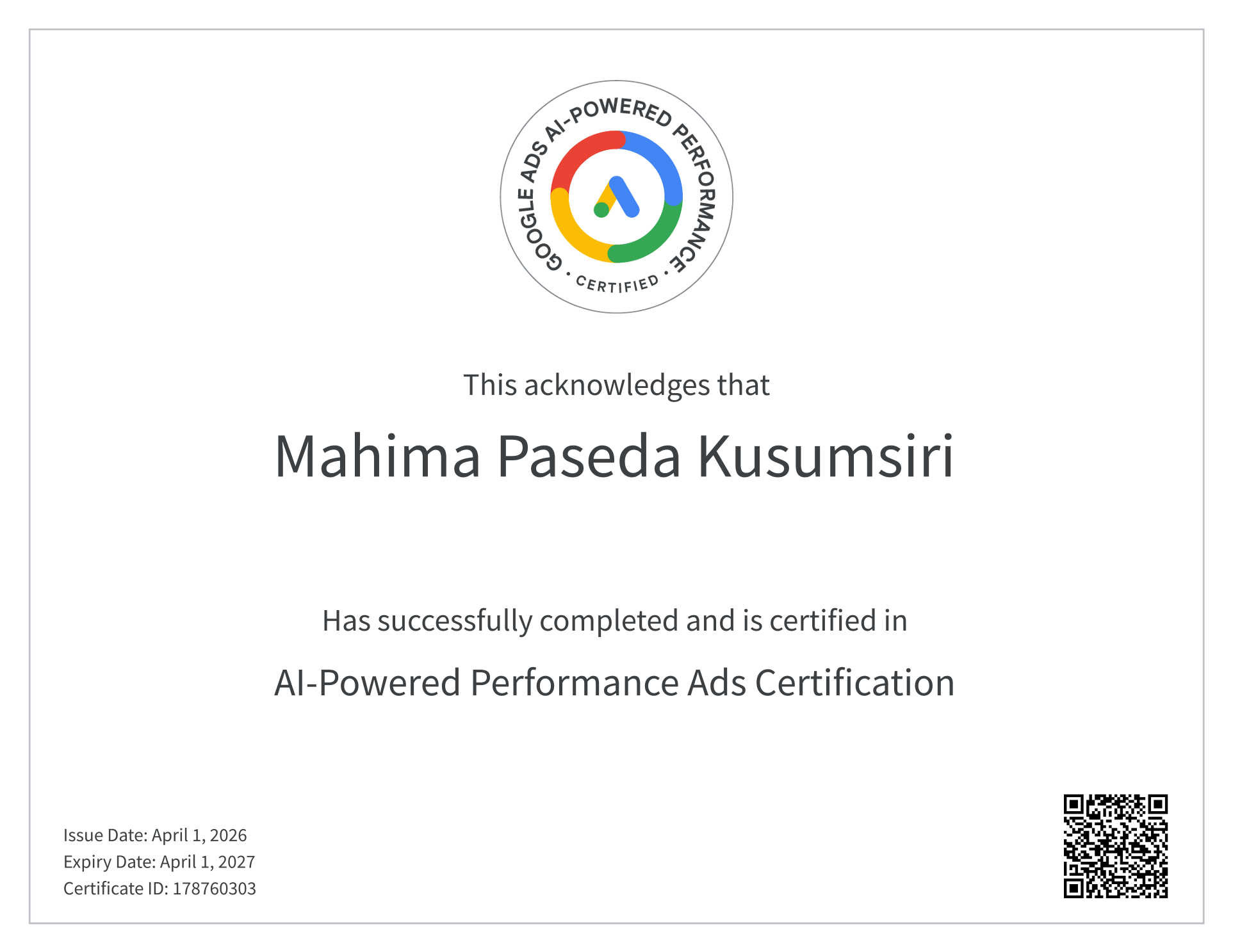 AI-Powered Performance Ads Certification